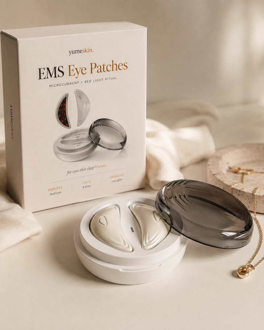 yumeskin. EMS Eye Patches box and device
