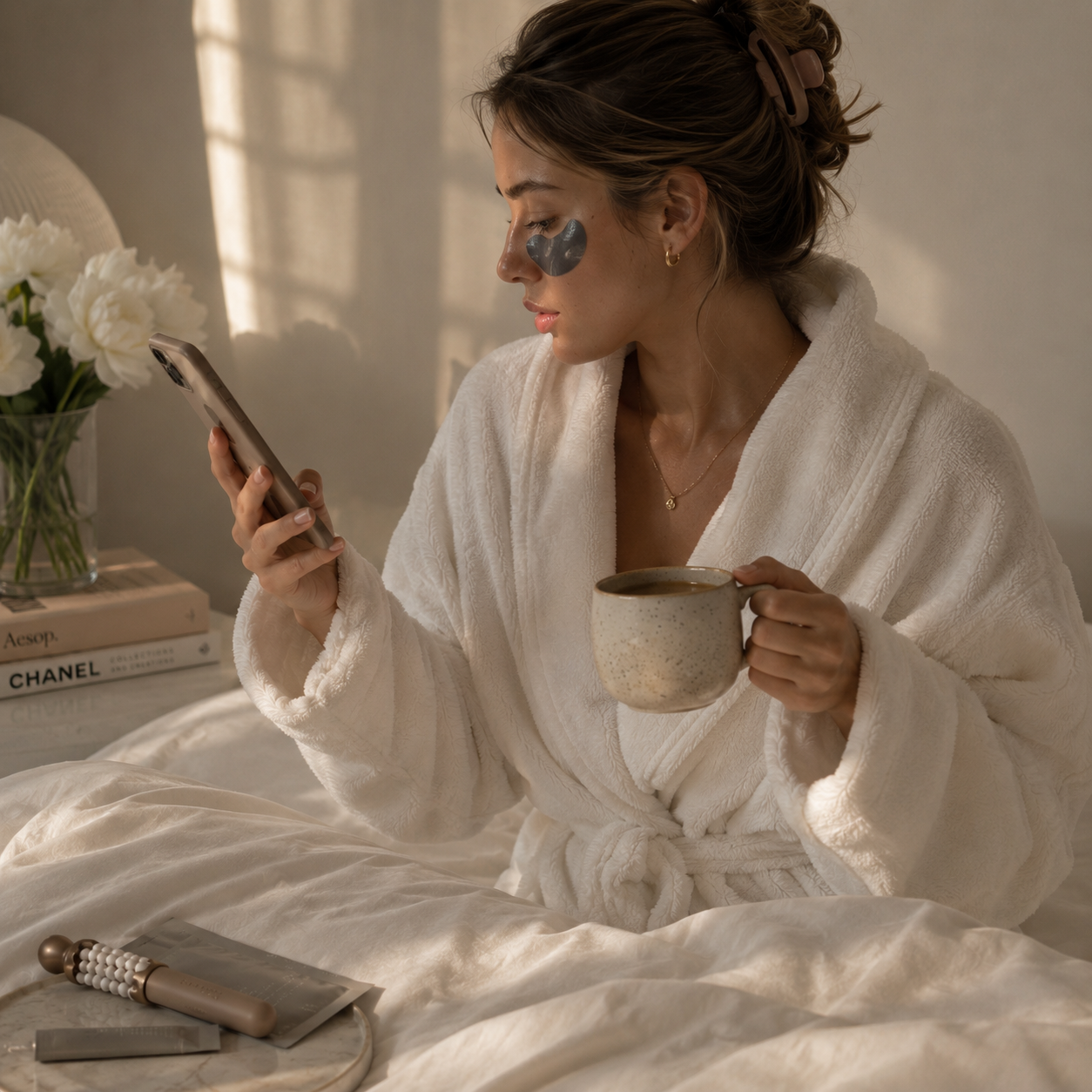 Morning ritual with Yumeskin EMS eye patches